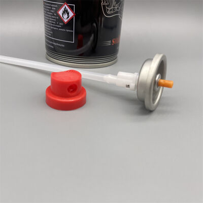 潤滑剤エアゾール缶用360度方向エアゾールバルブ（アクチュエーター付き）